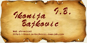 Ikonija Bajković vizit kartica